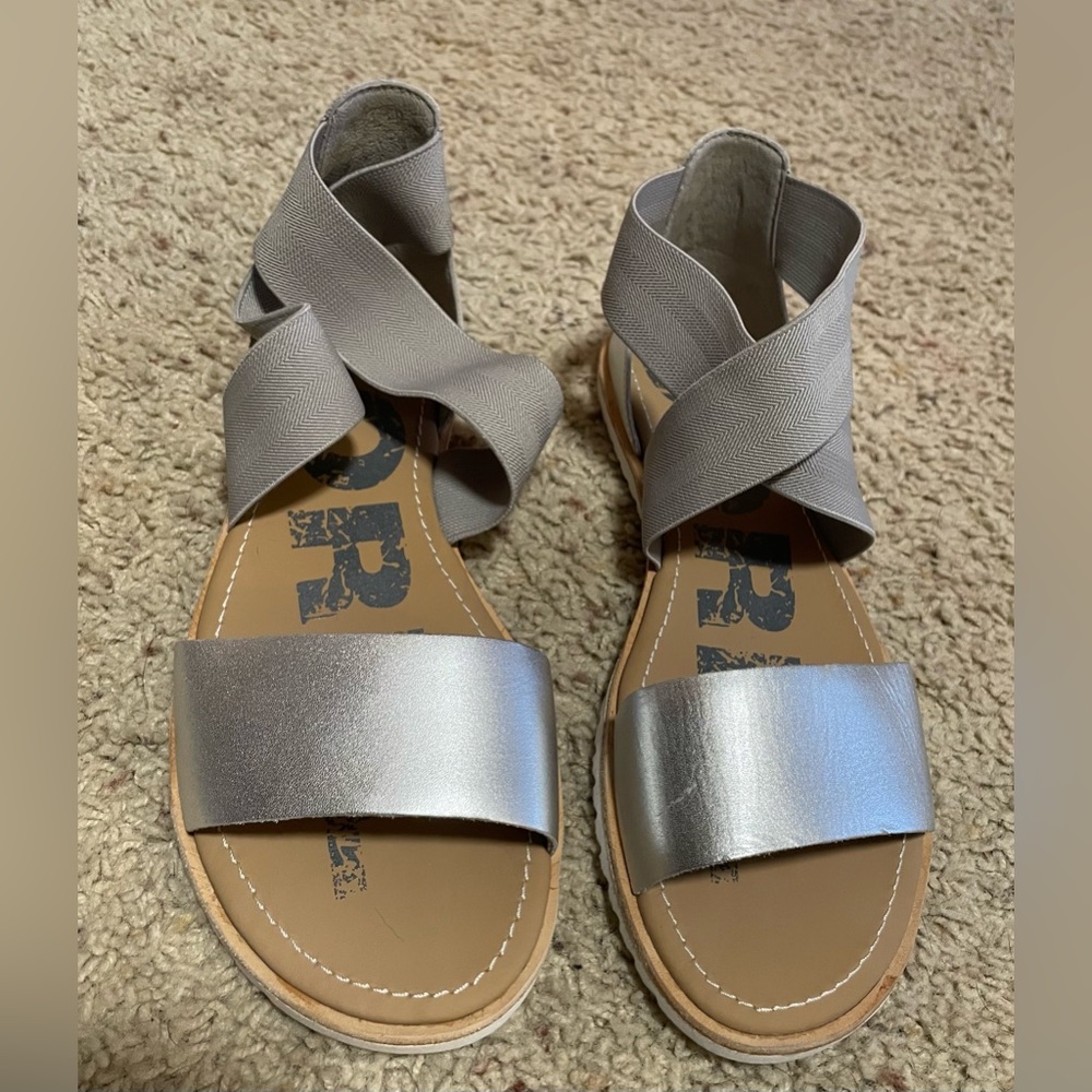 Sorel Silver Metallic Silver Ella Sandals